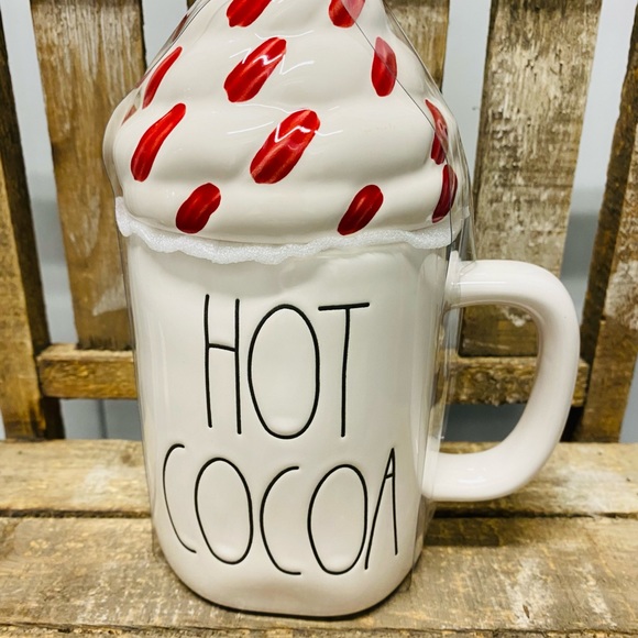 Rae Dunn HOT COCOA mug with whip cream topper - Picture 3 of 9